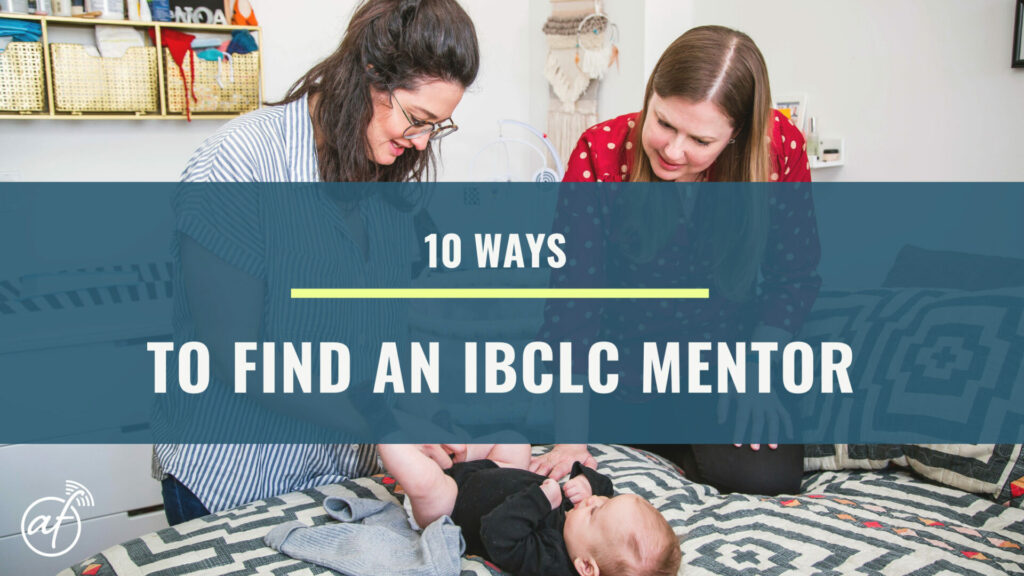 Find an IBCLC mentor to become a lactation consultant through pathway three.

Image shows a lactation consultant and an intern evaluating a baby who is lying on a bed and looking very cute.